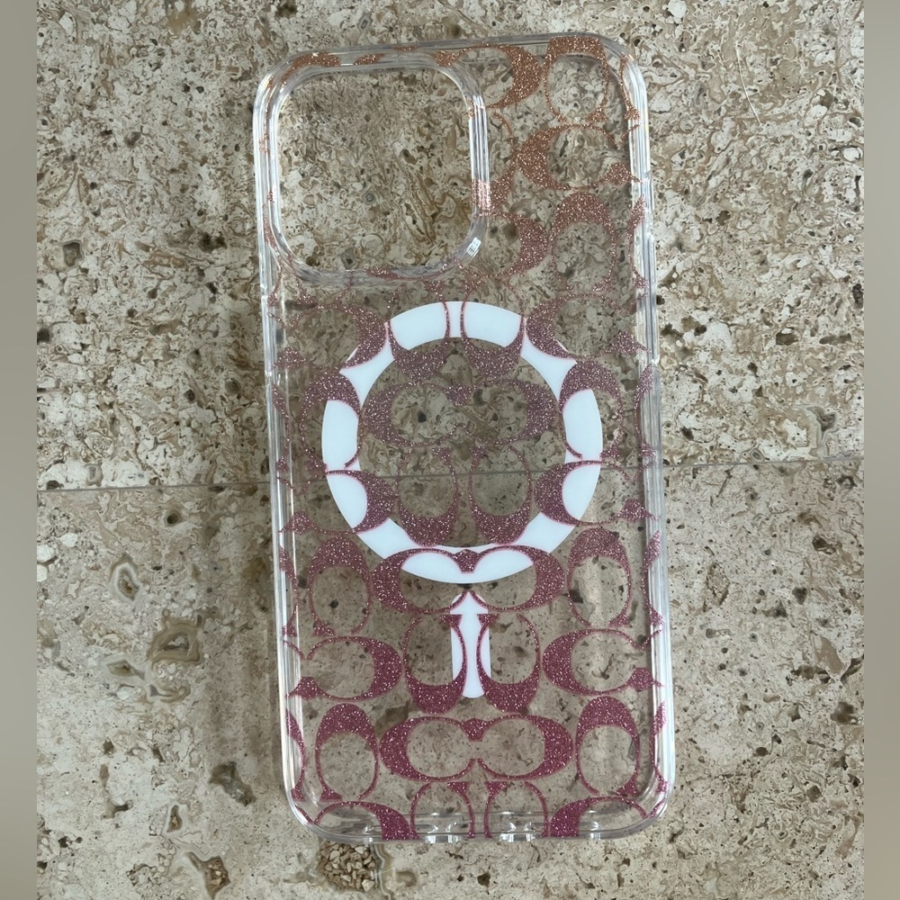 COACH iPhone 15 Pro Max Protective Case MagSafe Signature C Clear Phone Cover